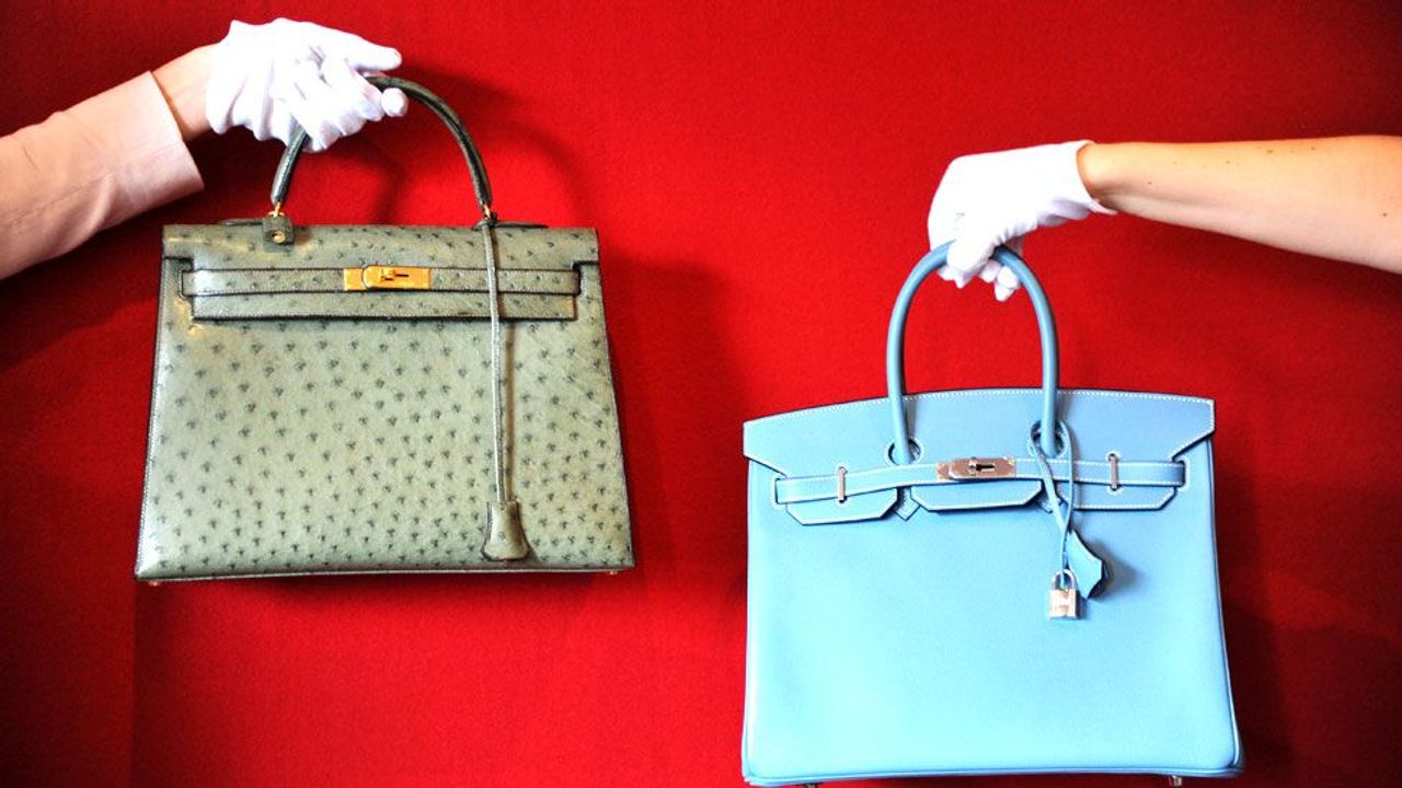 Woman carrying Hermes Birkin bag